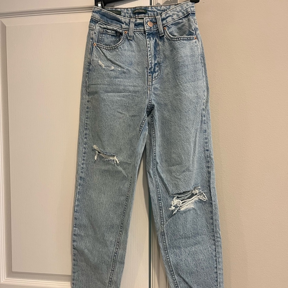 BRAND NEW Wild Fable Blue High Rise Jeans Distressed Style
